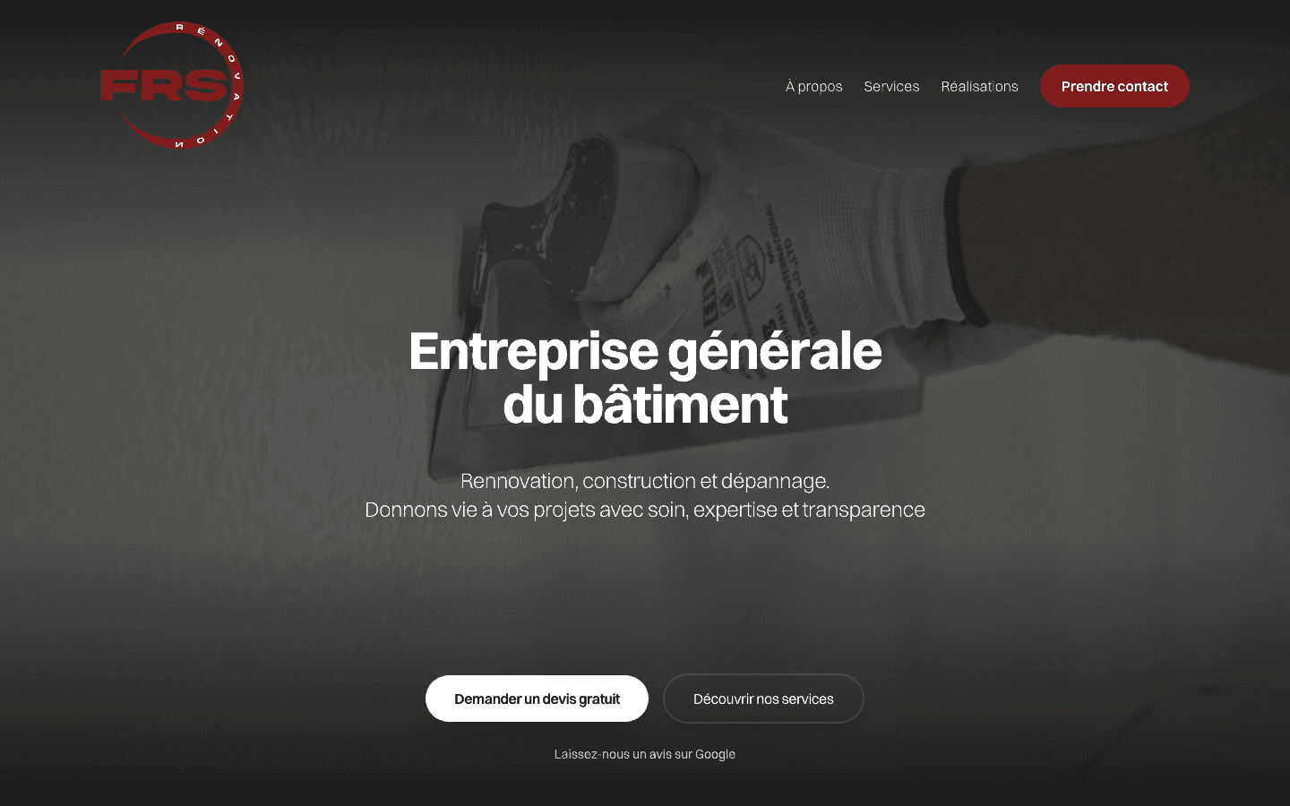 Site internet frsrenovation.ch — Rénovation à Genève