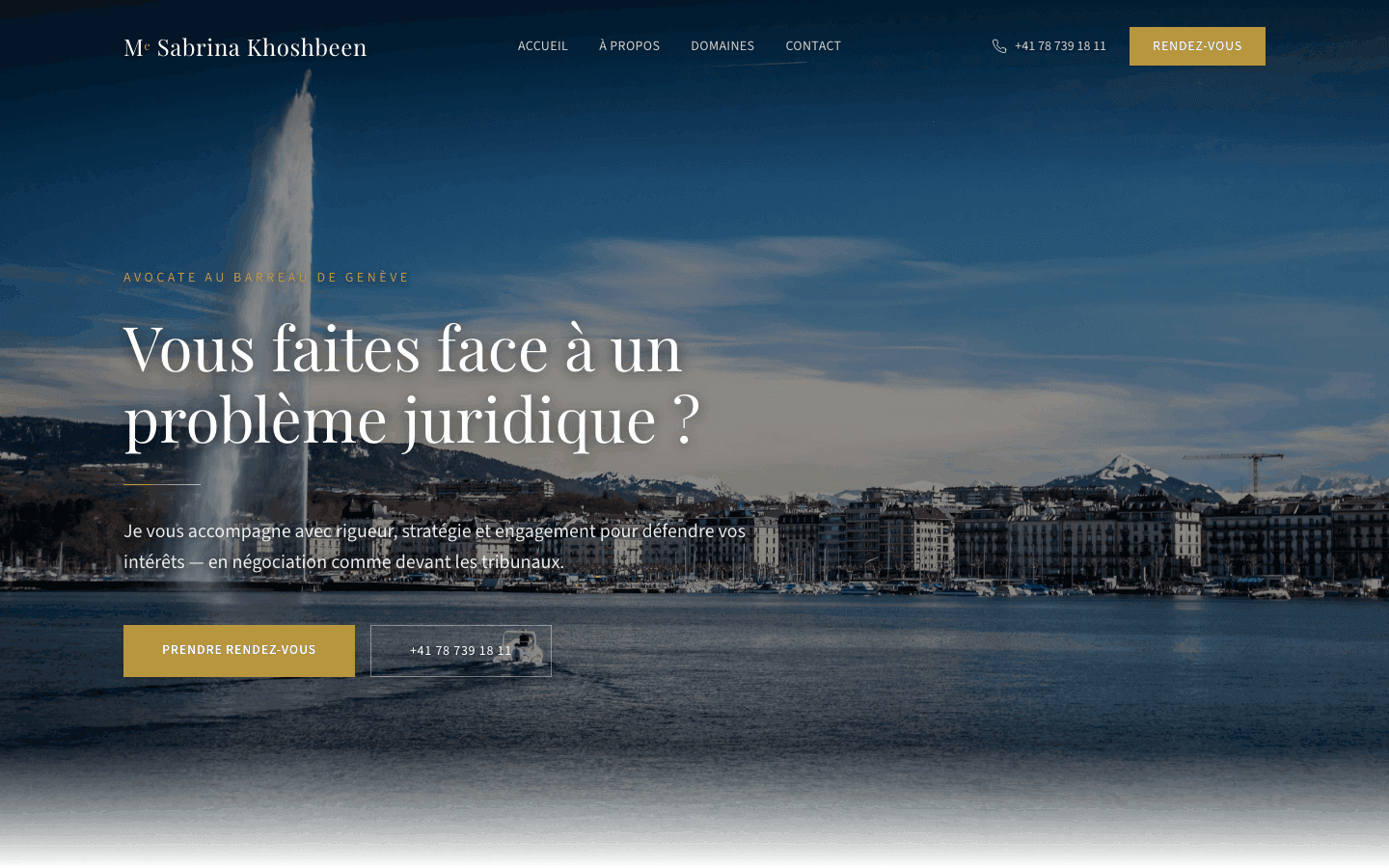 Site internet khoshbeen-avocat.ch — Avocat à Genève